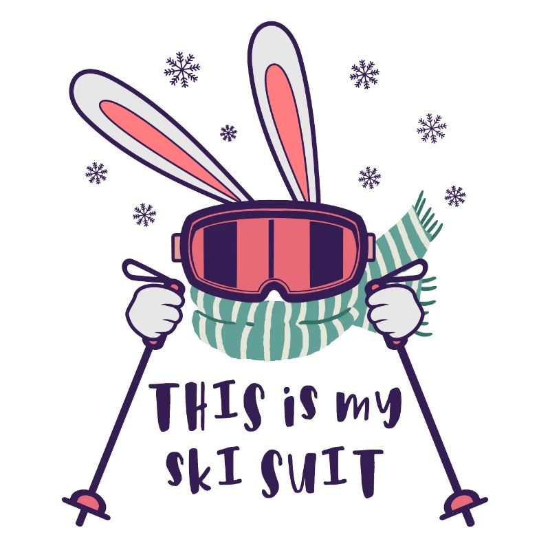This is my Ski Suit Skiing Rabbit with ski poles