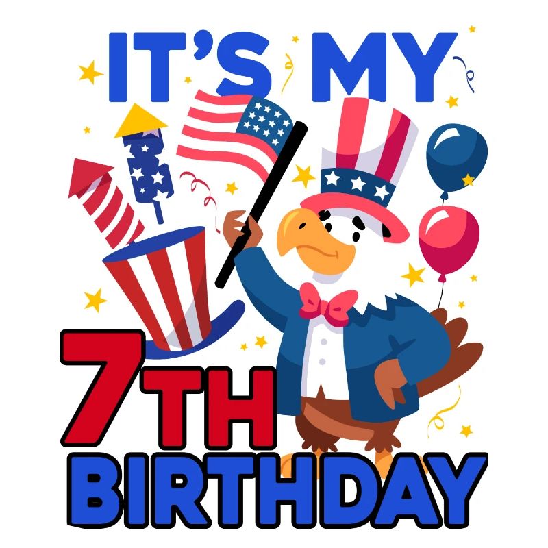 It's my 7th birthday Firecracker Kid 4th Of