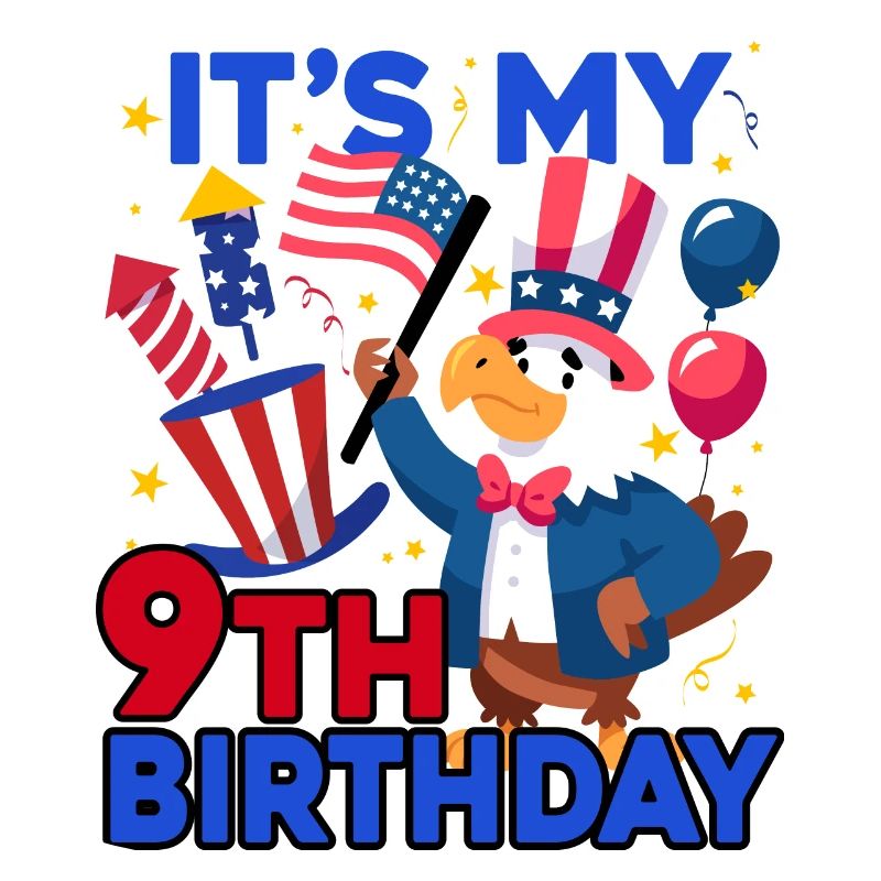It's my 9th birthday Firecracker Kid 4th Of