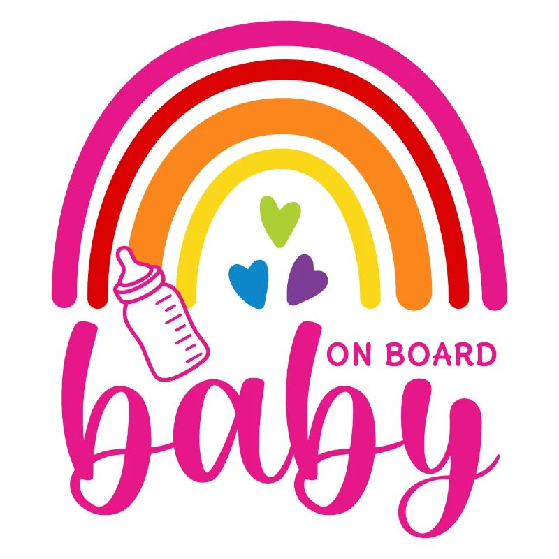 Boho Rainbow Hearts Biberon Bébé à bord