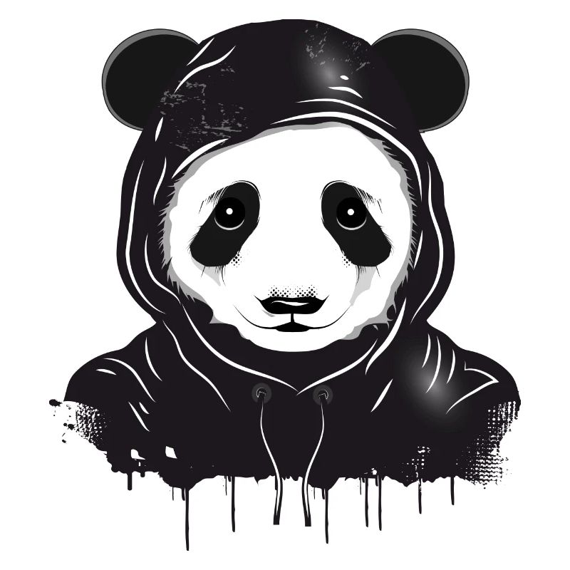 Tête d’ours panda drôle avec capuche à capuche