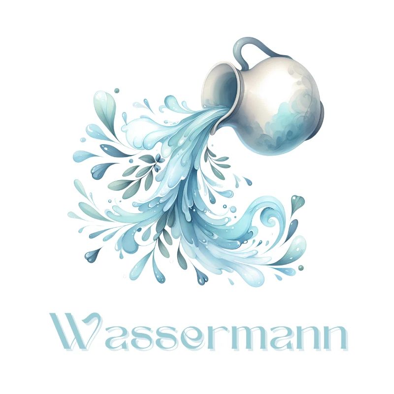 Wassermann Sternzeichen Aquarell Geschenk