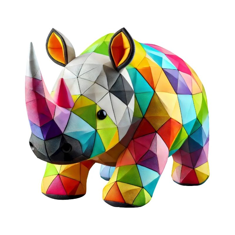 Rhinoceros Rhino Polygone Patchwork