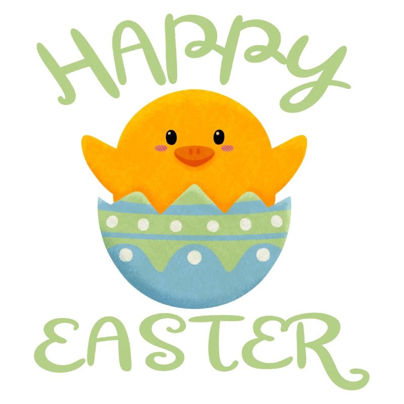 Happy Easter chick in Easter egg