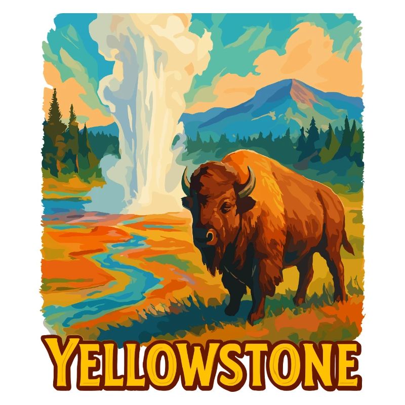 Yellowstone Bison Geyser
