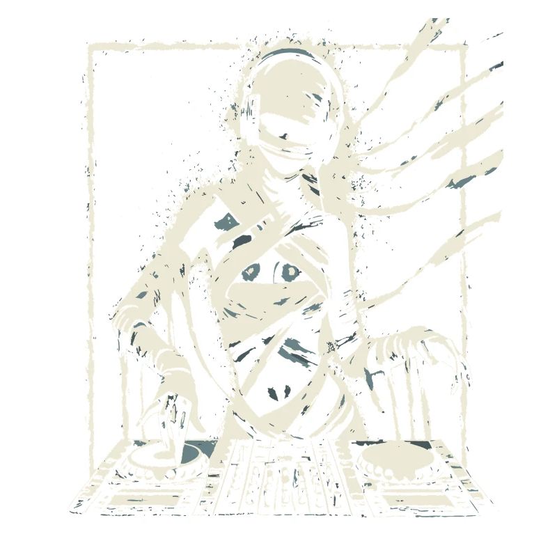 Futuristic DJ with Glitch Effects.