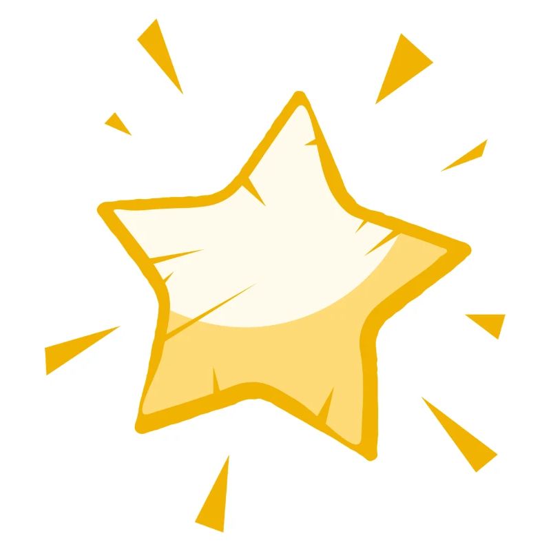 Étoile de dessin animé brillante - Conception dorée joyeuse