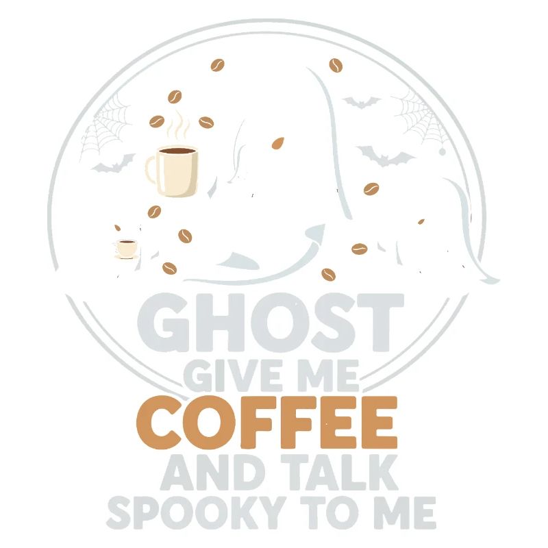 Spooky Ghost with Coffee and Chat Design