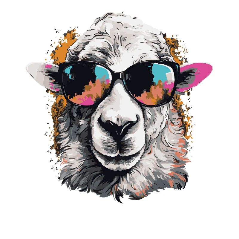 Cool sheep with sunglasses