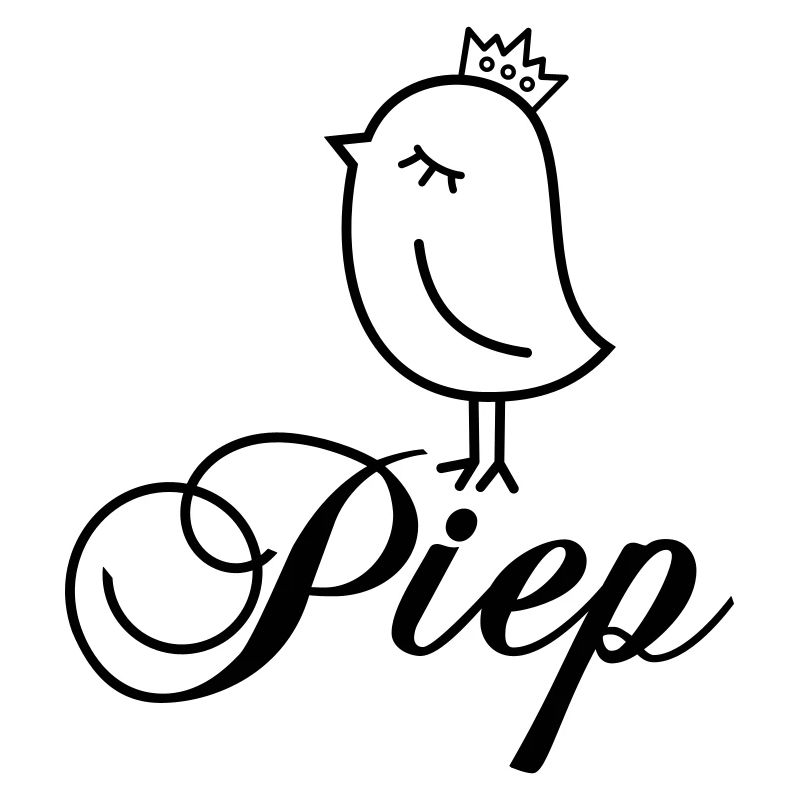 Spatz Piep mit Krone – Piepmatz Vogel Cartoon