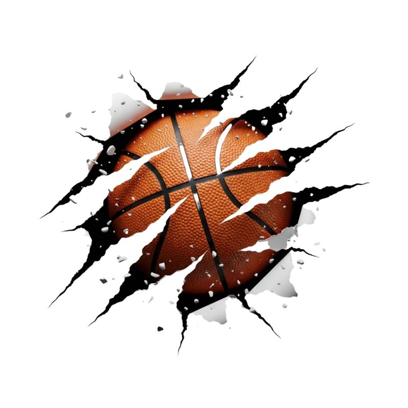 Graphique sportif de casse murale de basket en 3D