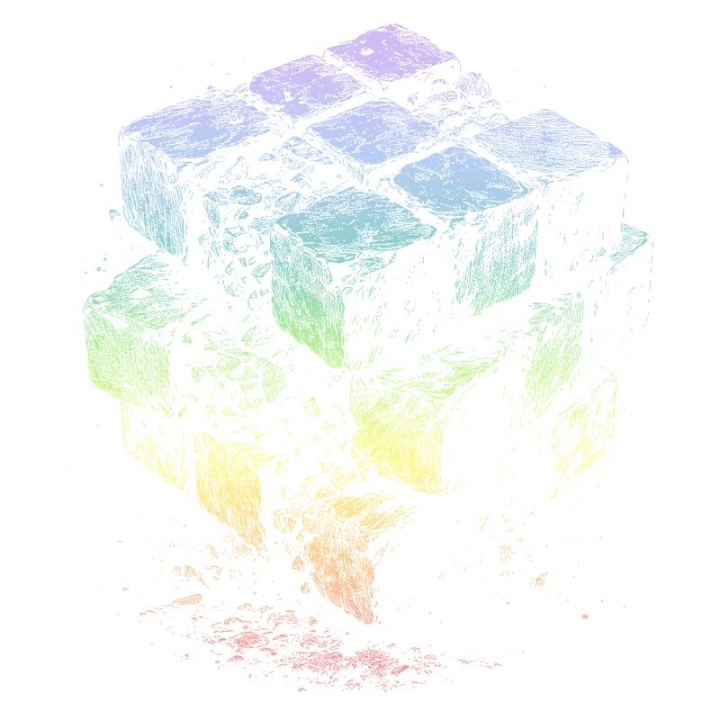 Couleurs arc-en-ciel du cube