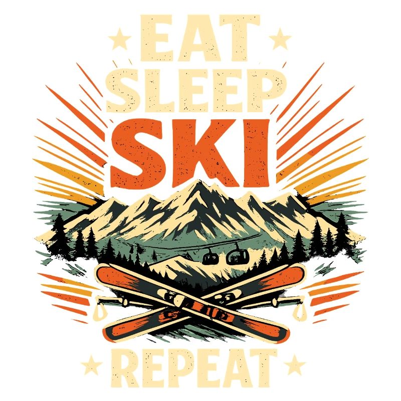 Ski Enthusiast Eat Sleep Repeat Gift