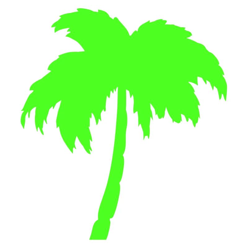 Neon palm tree silhouette on black