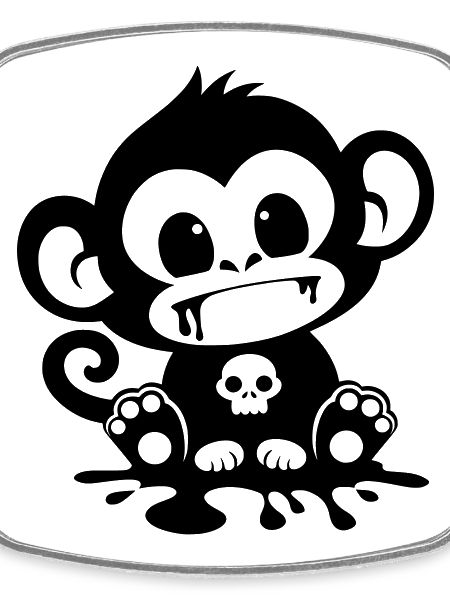 Spooky Monkey with Skull