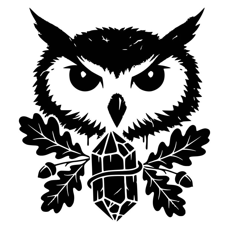 Fantasy Eule Kristall Tattoo