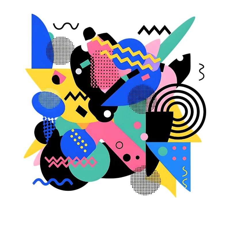 Memphis Style Pattern Retro 80s Geometry Abstract