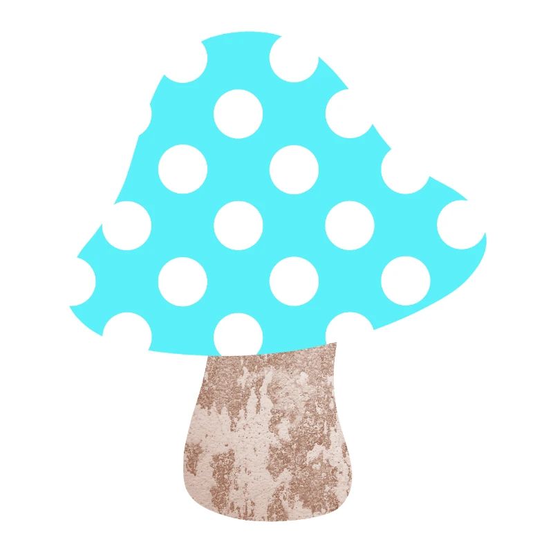 Mushroom Light Blue Dots Points Lucky Nursery Woodland