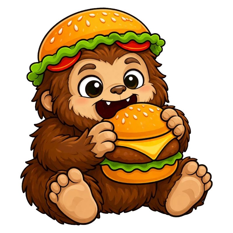 Château de restauration rapide de dessins animés Bigfoot Sasquatch mignon