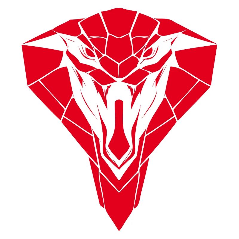 Red Geometric Snake Head
