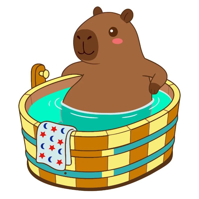 Capibara trempant dans un jacuzzi douillet - Bain relaxant