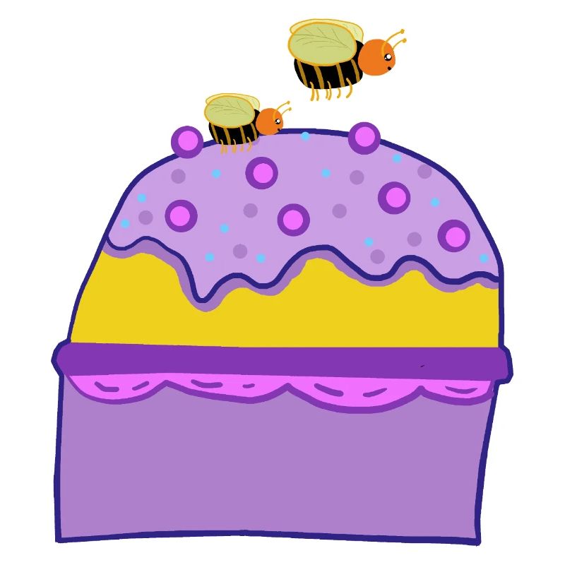 Muffin Cake Bees Insects Kids