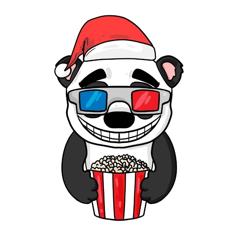 Noël Panda Bear Popcorn Cinéma
