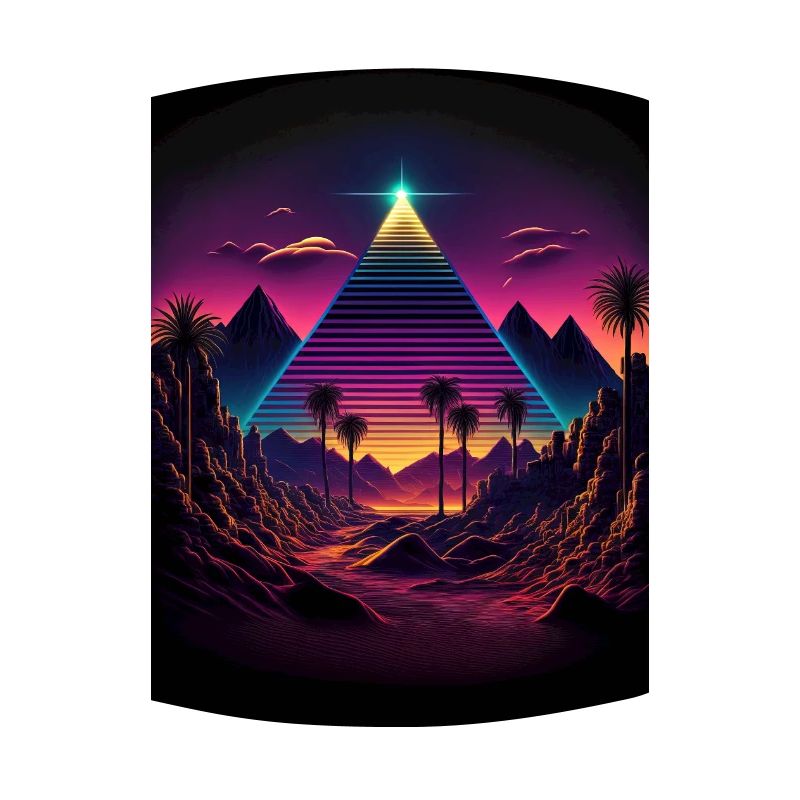Luminous Monolith: A Retrowave Synthwave Pyramid