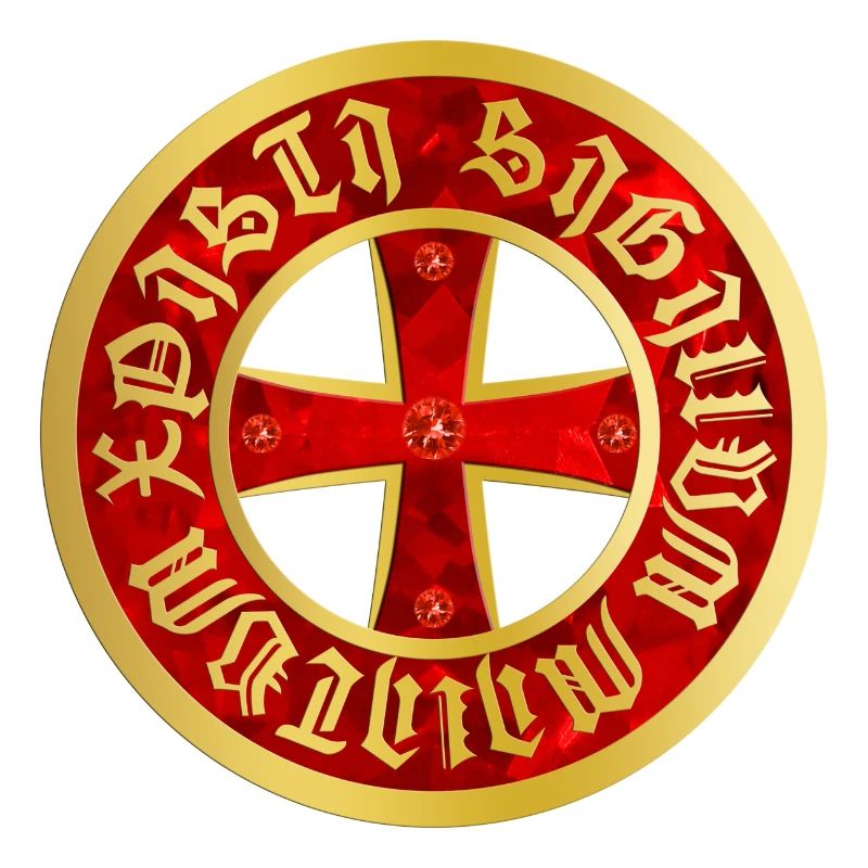 Croix de Templar or et rubis