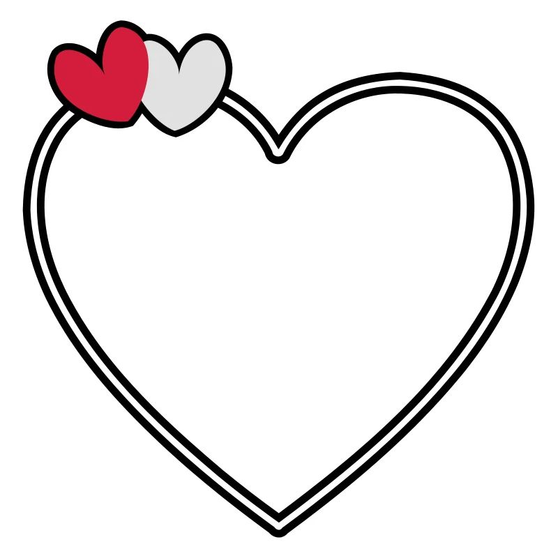 2 hearts heart frame