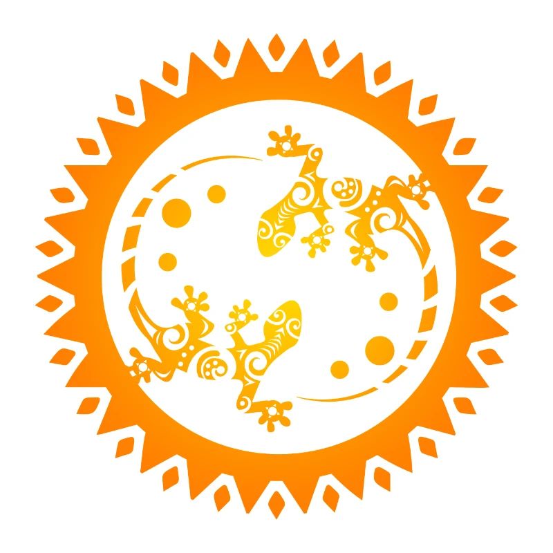 Maori Paar Eidechsen in Sonnenschwarz Geschenkidee
