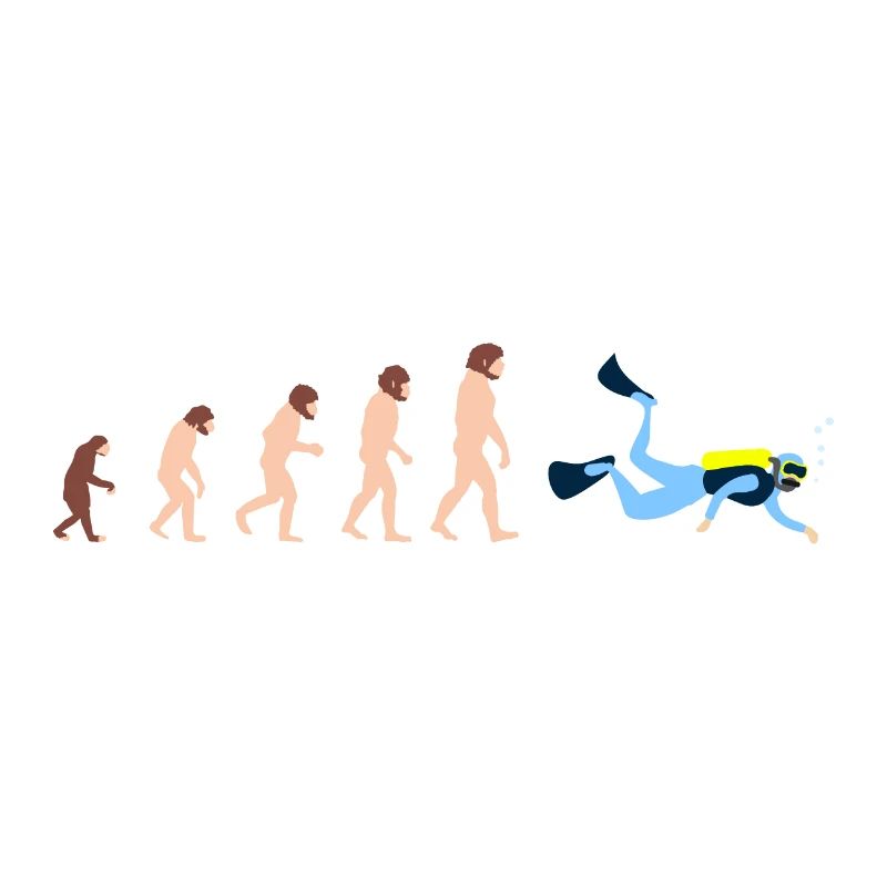 Diving Human Evolution Divers Fun Gift