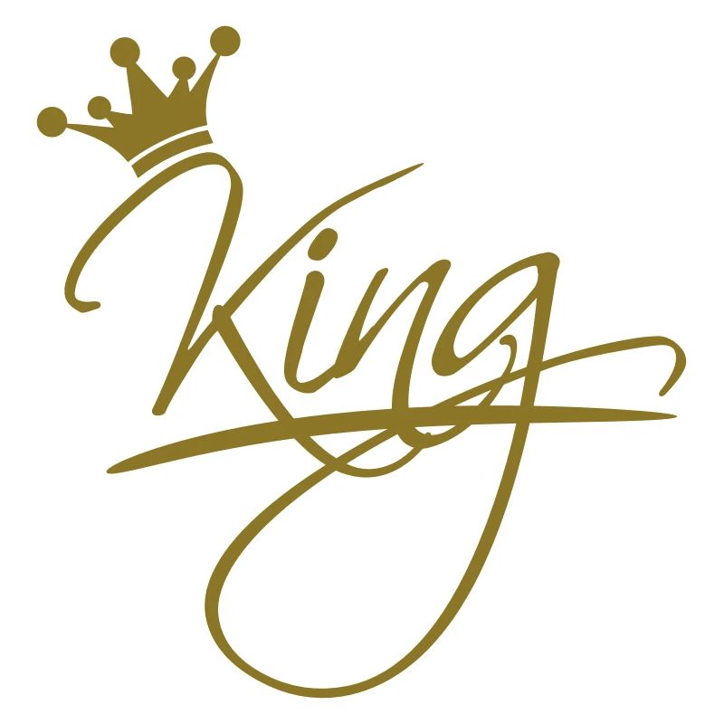 King texte de conception de logo de la couronne ch