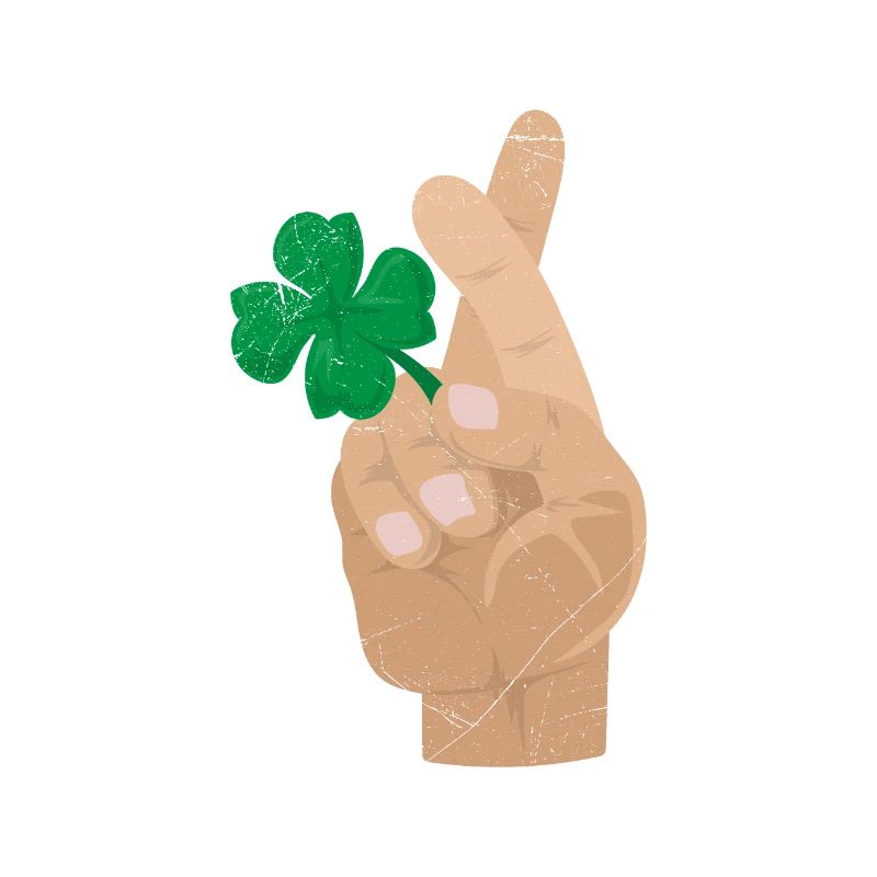 Cloverleaf finger crossed Good luck gift idea