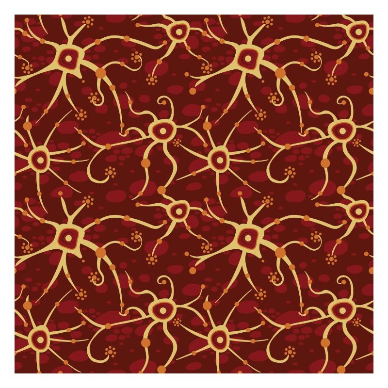neural network - pattern yellow on dark red