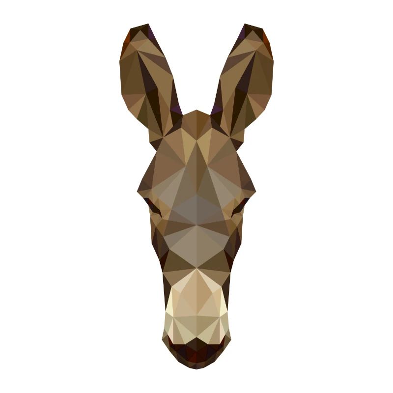 Geometric donkey polygon mule drawing
