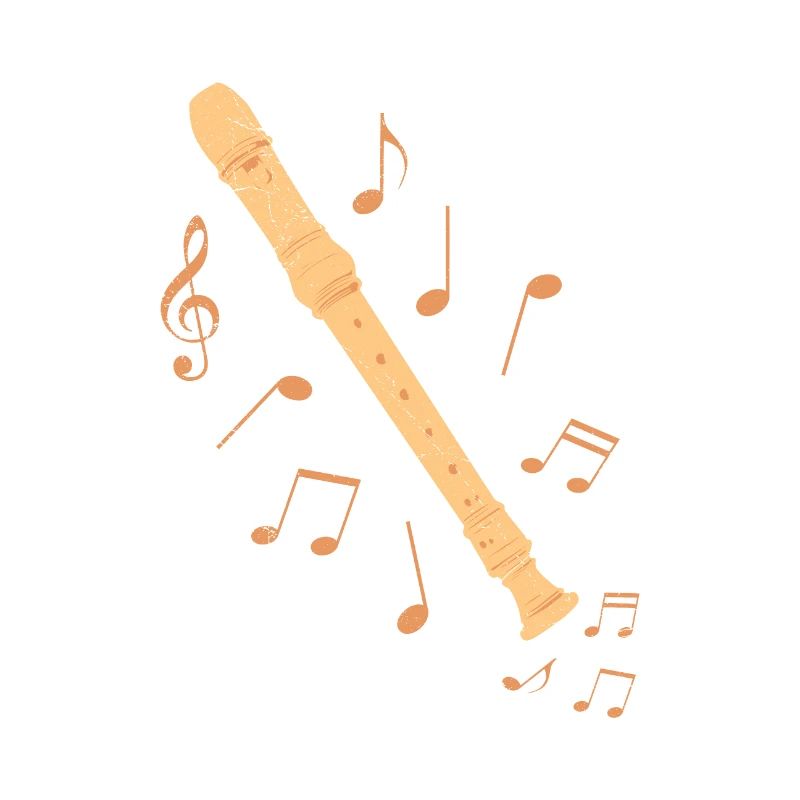 Sopran-Blockflöte mit Musik Note Geschenkidee
