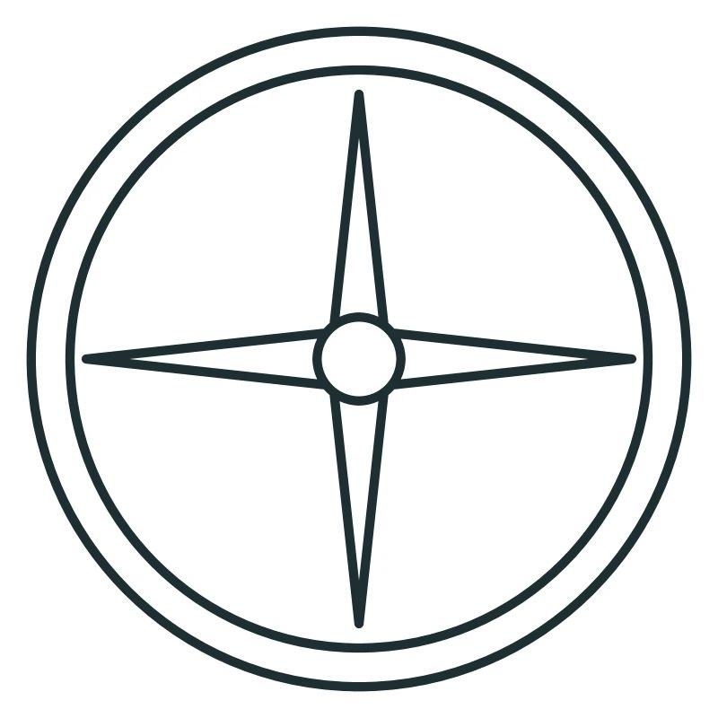 Compass rose with points