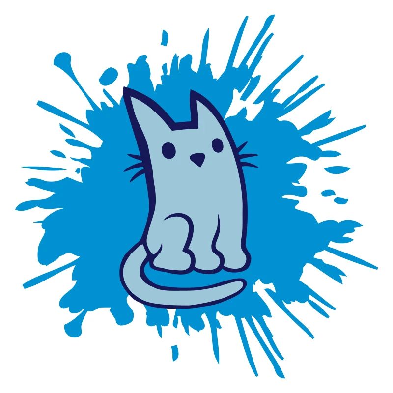 Farbklecks süße Katze Comic