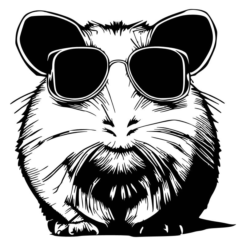 Guinea pig cool sunglasses funny vector 1