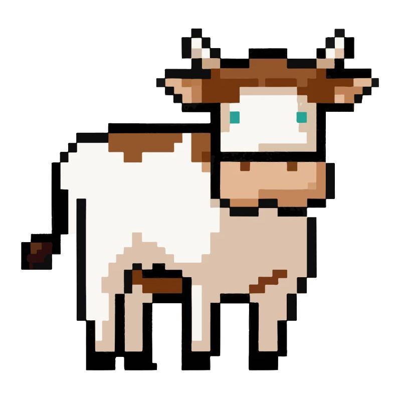 Cow Pixelated Pixel Cow Gift Idea