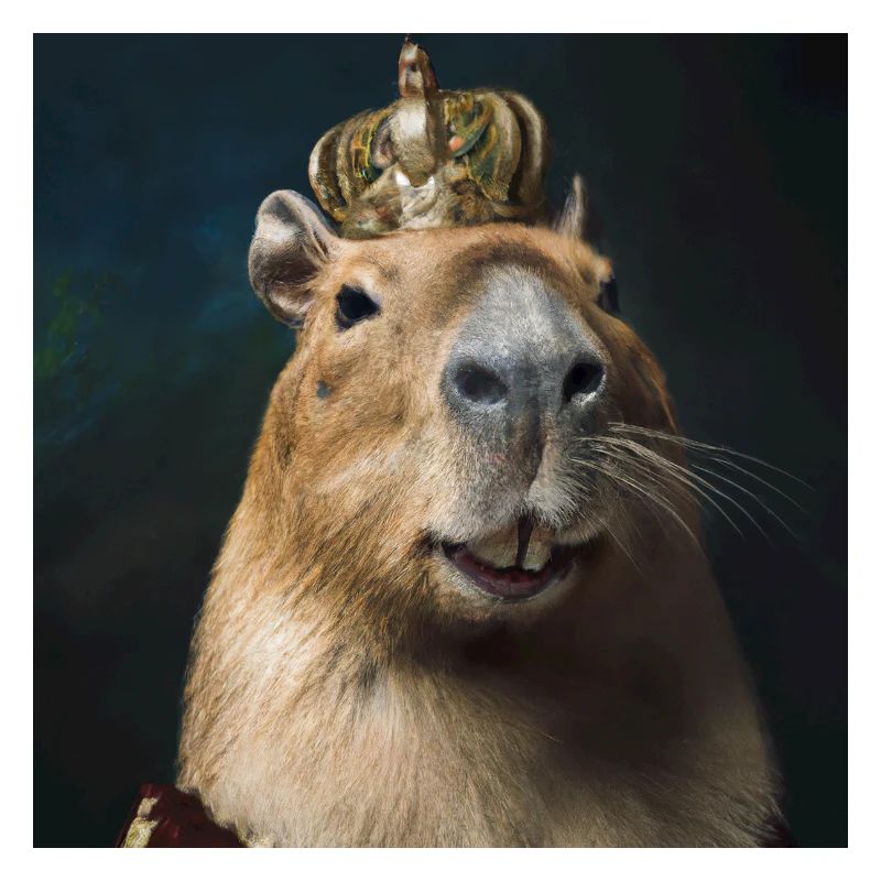 Capybara mit Krone