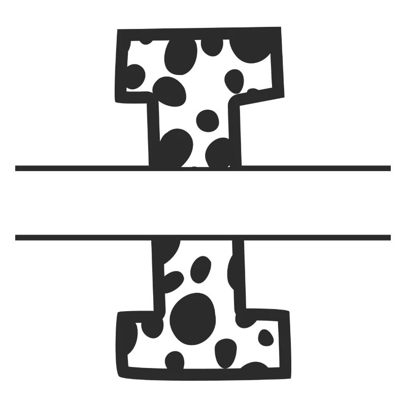 Letter I custom cow pattern