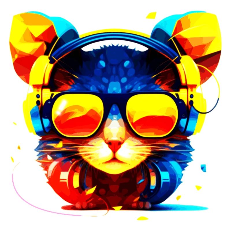 A techno and rave mouse with sunglasses