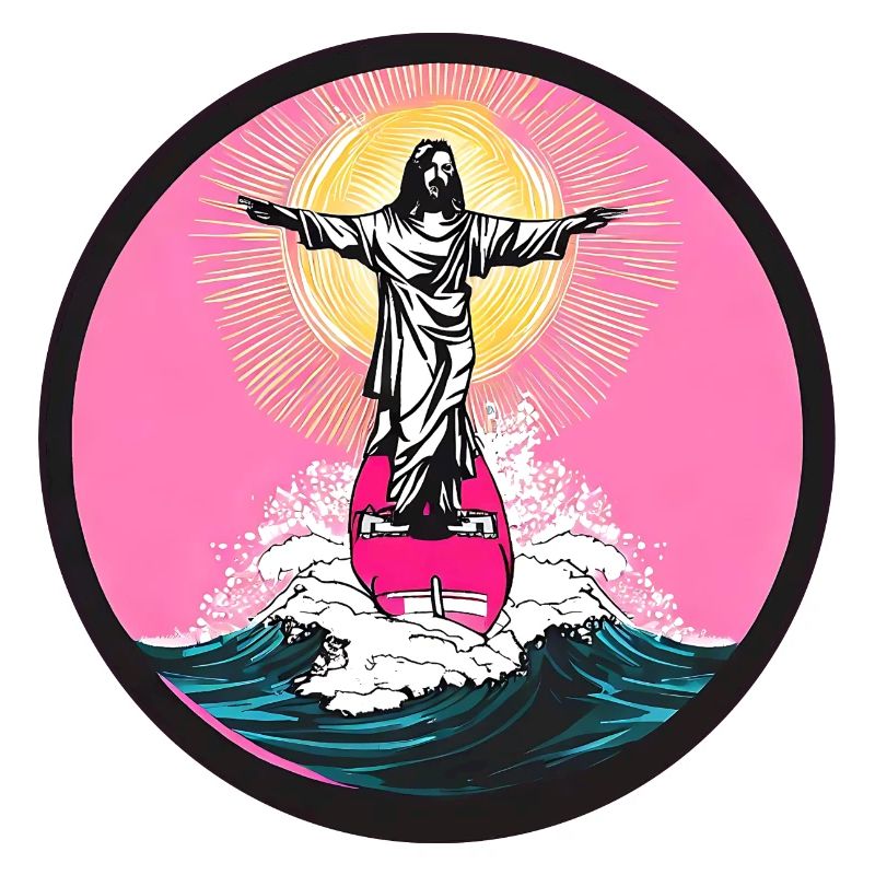 Jesus Surfer Sunset