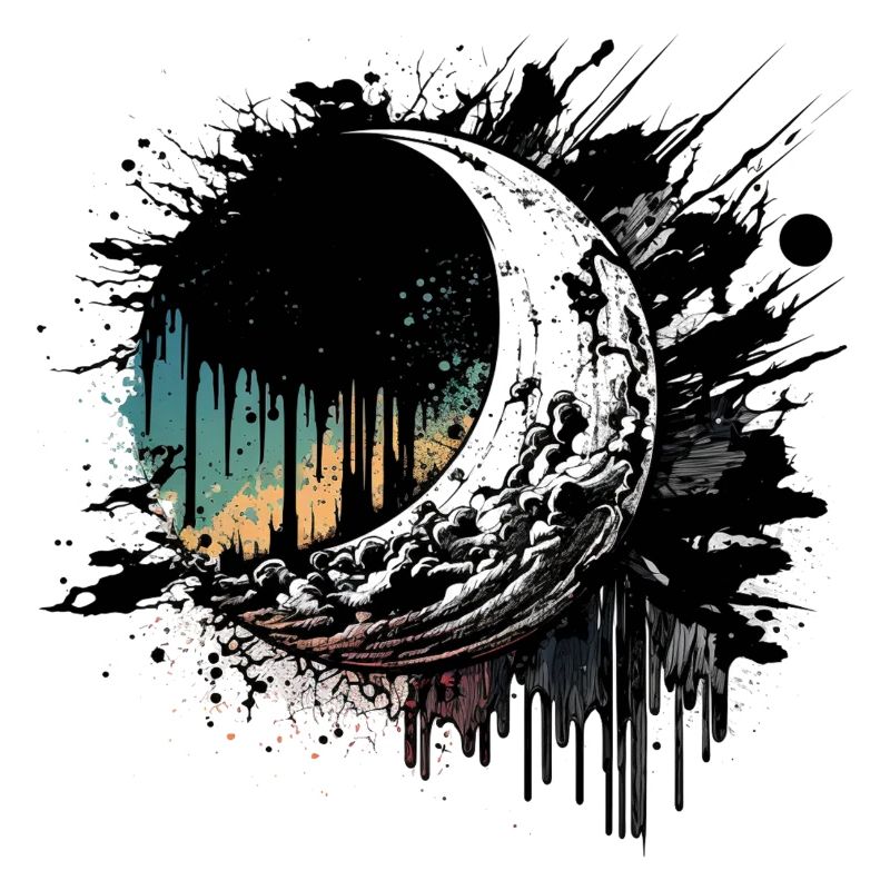 Moon Color Drop Black Multicolored