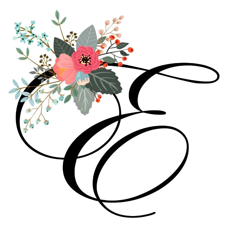 Letter e fleuris