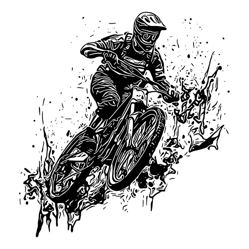 Mud Splash Splash Mountain Biker avec vélo