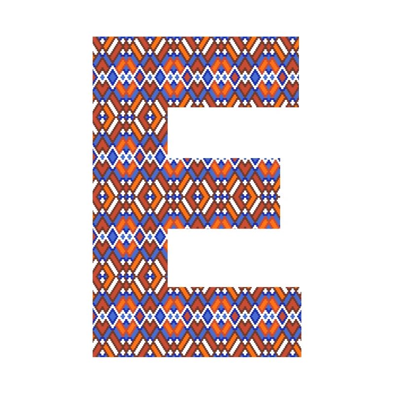 Monogram Letter E- geometric pattern