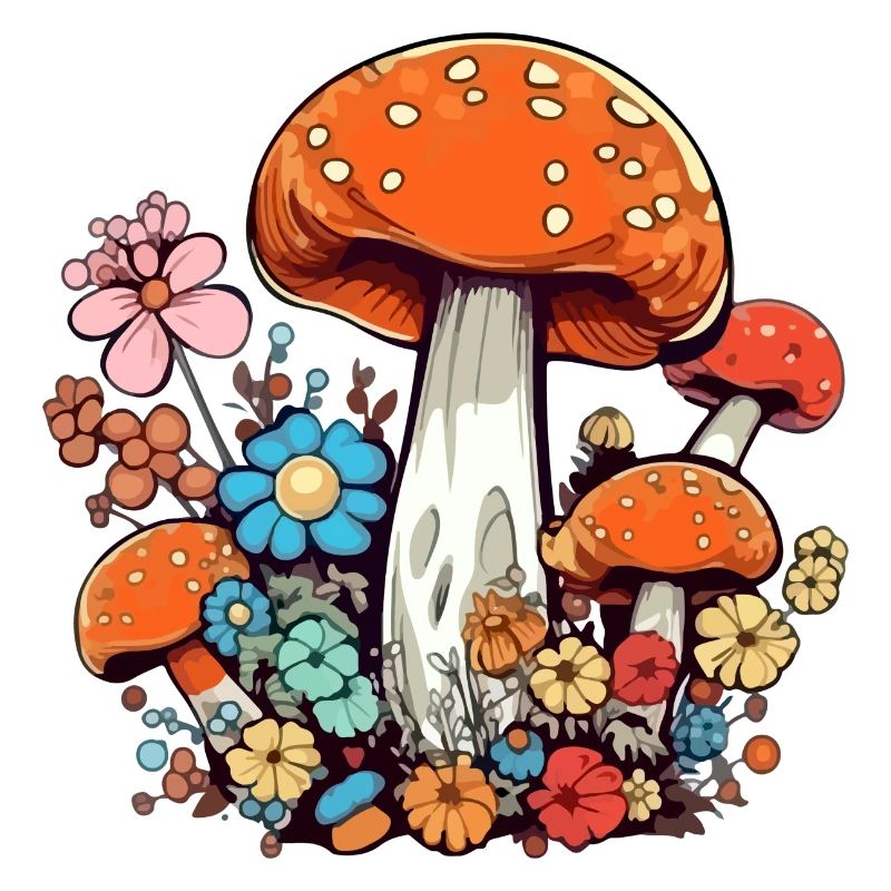 Fleurs et champignons